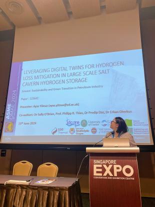 IDCORE Research Engineer Ayse Yilmaz presenting at OMAE 2024